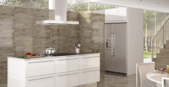 cocina beige marmoleado