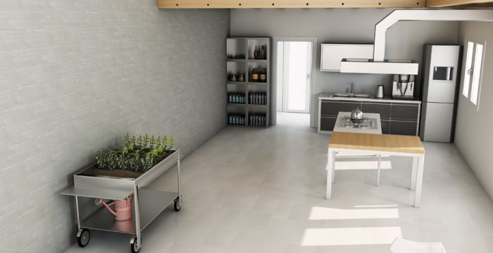 cocina en gris monocolor