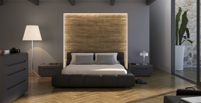 Cabezal de cama en cermica imitacin madera